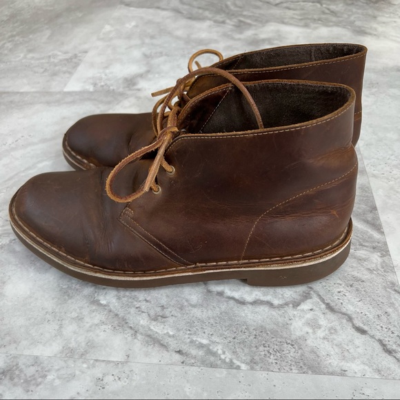 Clarks Bushacre 3 Chukka Boot Size 10.5 15522 Brown Leather Shoes - Picture 3 of 8